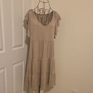 Max Studio Beige Layered Dress